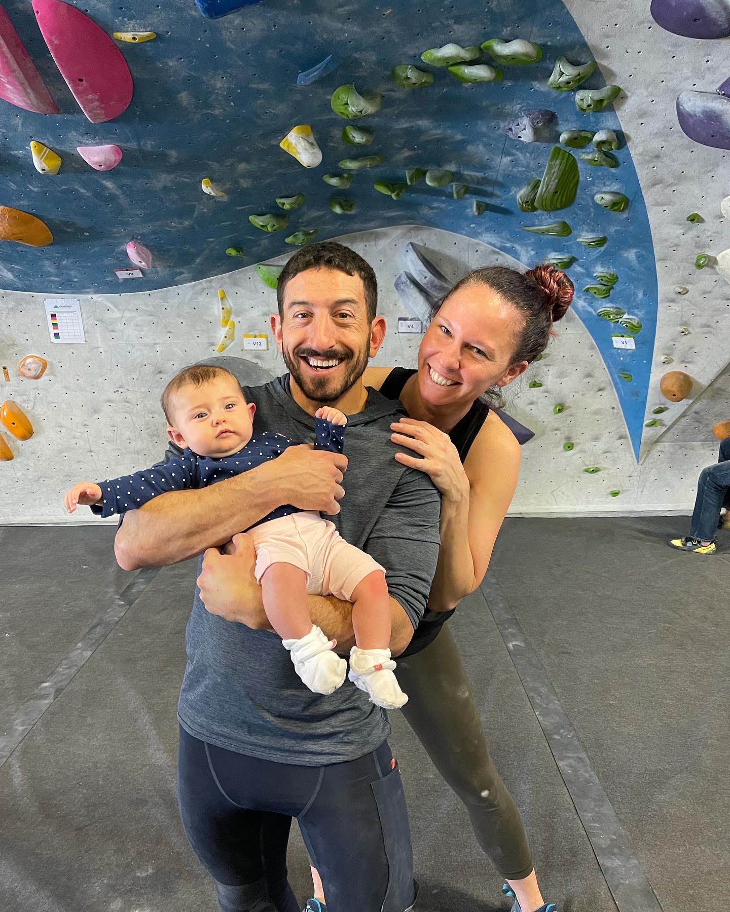 David Kanefsky with family at a climbing gym