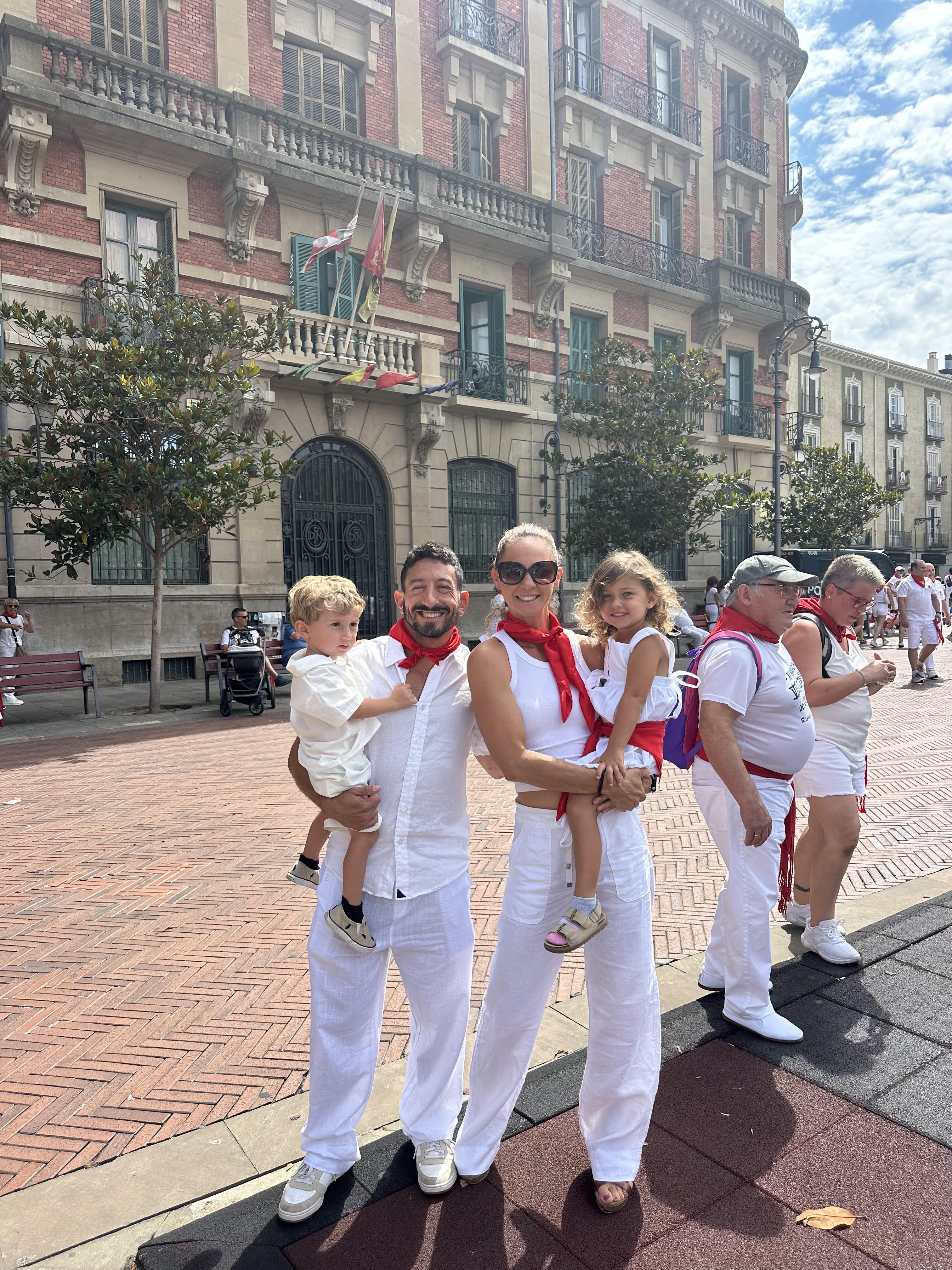 David Kanefsky with family in Pamplona, Spain